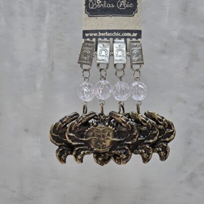 PESAS PARA MANTEL CANGREJO METAL BRONCE  X 4 UNIDADE