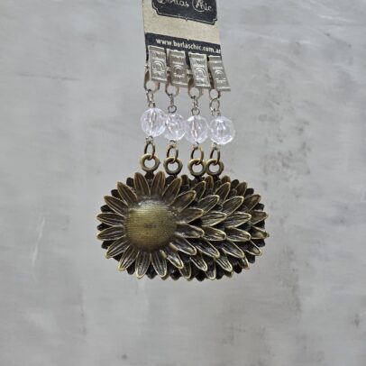 PACK X 4 PESAS MANTEL FLOR  METAL BRONCE