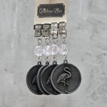 PESAS PARA MANTEL FLAMENCO METAL PLATA X 4 UNIDADES