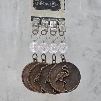 PESAS DE METAL MEDALLA FLAMENCO COBRE  X 4 UNIDADES