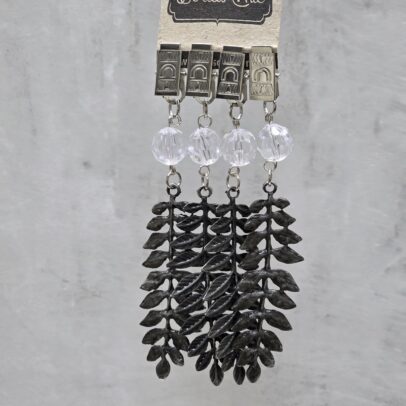 PACK X 4 PESAS DE MANTEL HELECHOS METAL PLATA