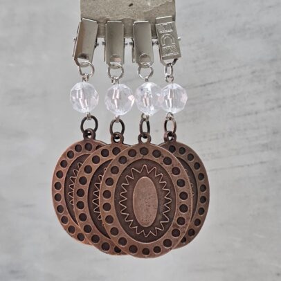 PACK X 4 PESAS MANTEL TRIBAL OVAL METAL COBRE