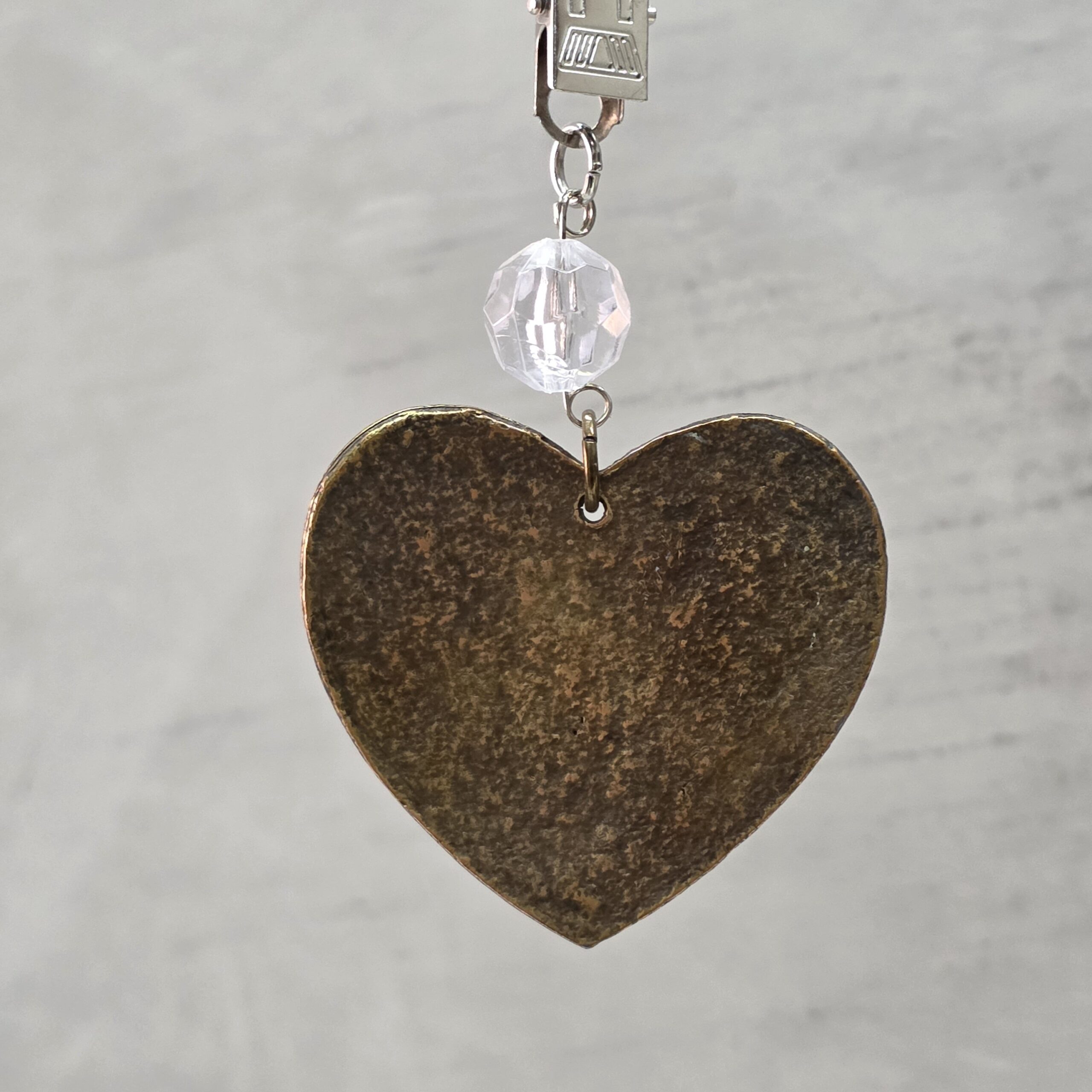 PACK X 4 PESAS MANTEL CORAZIN METAL BRONCE - Imagen 2