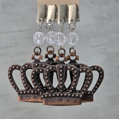 PACK X 4 PESAS MANTEL CORONA METAL COBRE