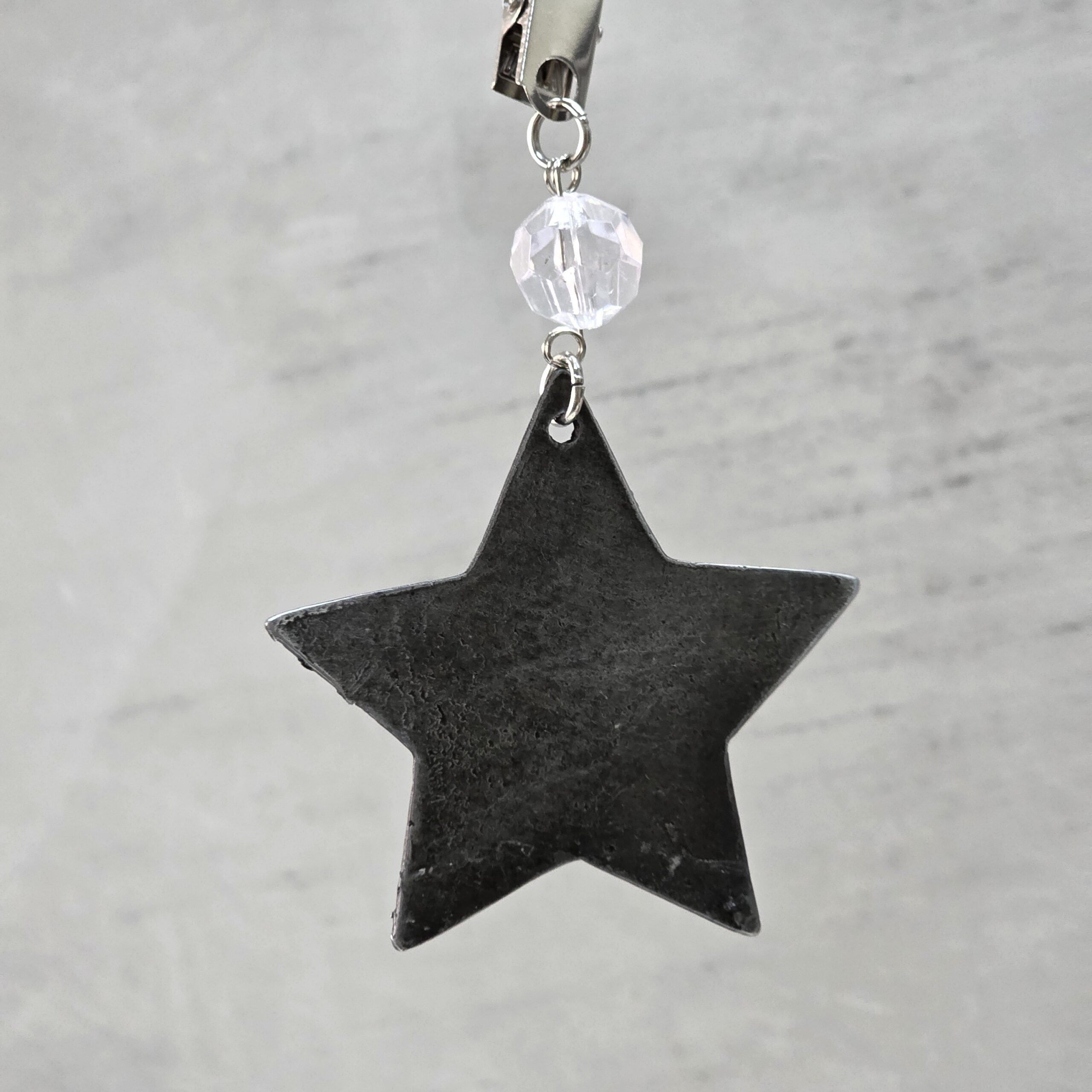 PACK X 4 PESAS MANTEL ESTRELLA METAL PLATA - Imagen 2