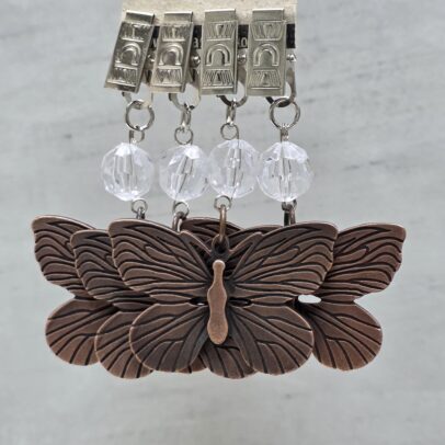 PACK X 4 PESAS MANTEL MARIPOSA METAL COBRE