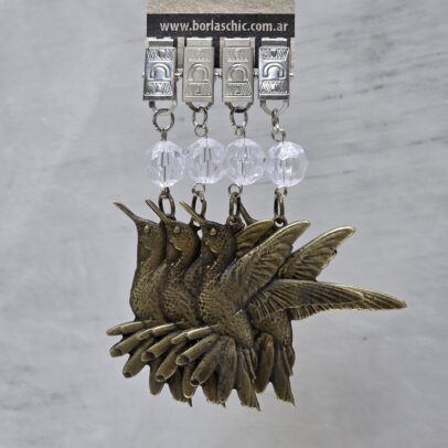 PACK X 4 PESAS MANTEL COLIBRI METAL BRONCE
