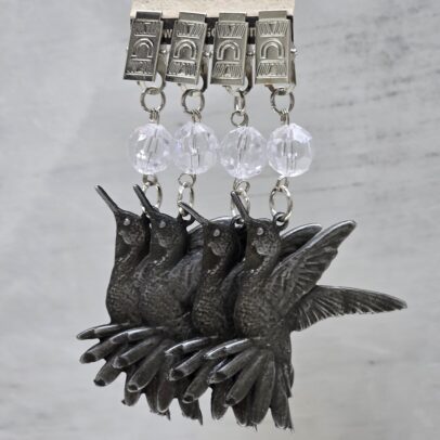 PACK X 4 PESAS MANTEL COLIBRI METAL PLATA
