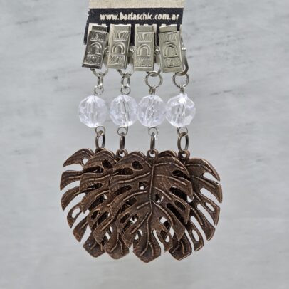 PACK X 4 PESAS MANTEL MONSTERA METAL COBRE