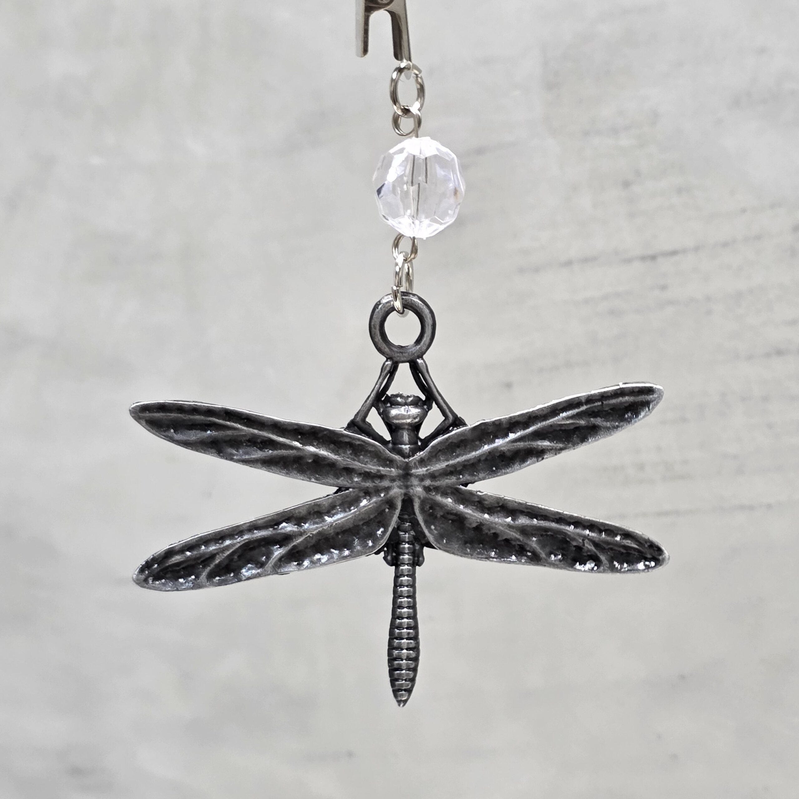 PACK X 4 PESAS MANTEL LIBELULA METAL PLATA - Imagen 2