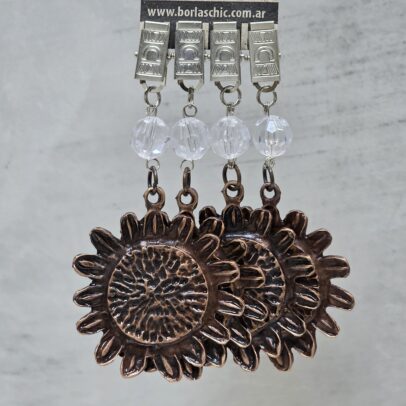 PACK X 4 PESAS MANTEL MARGARITA METAL COBRE