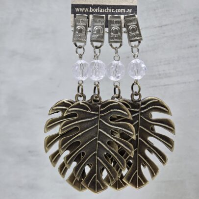 PACK X 4 PESAS MANTEL MONSTERA XL METAL BRONCE