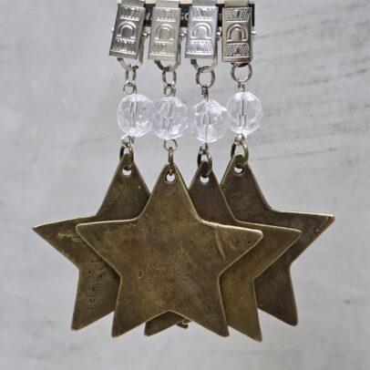 PACK X 4 PESAS MANTEL ESTRELLA METAL BRONCE