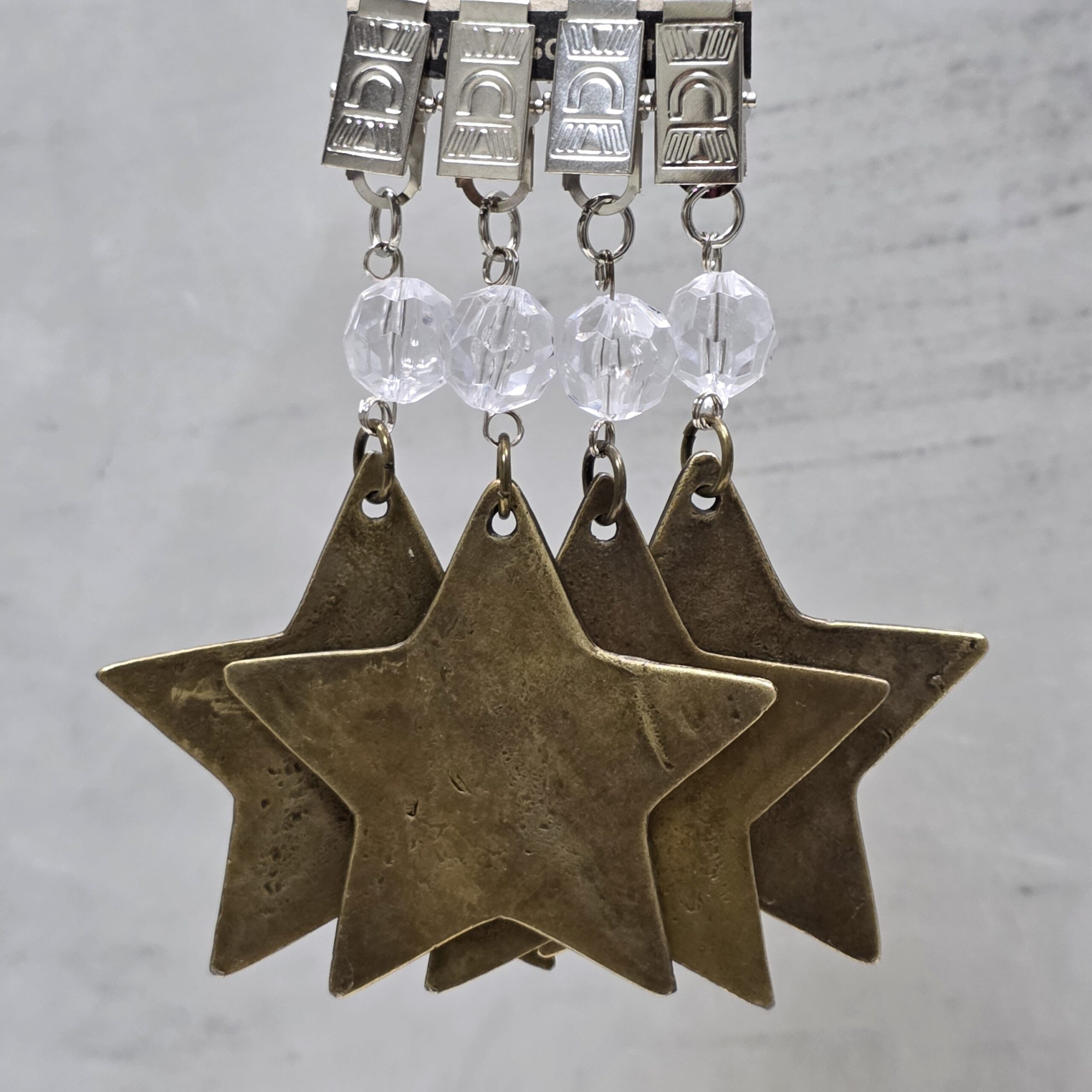 PACK X 4 PESAS MANTEL ESTRELLA METAL BRONCE