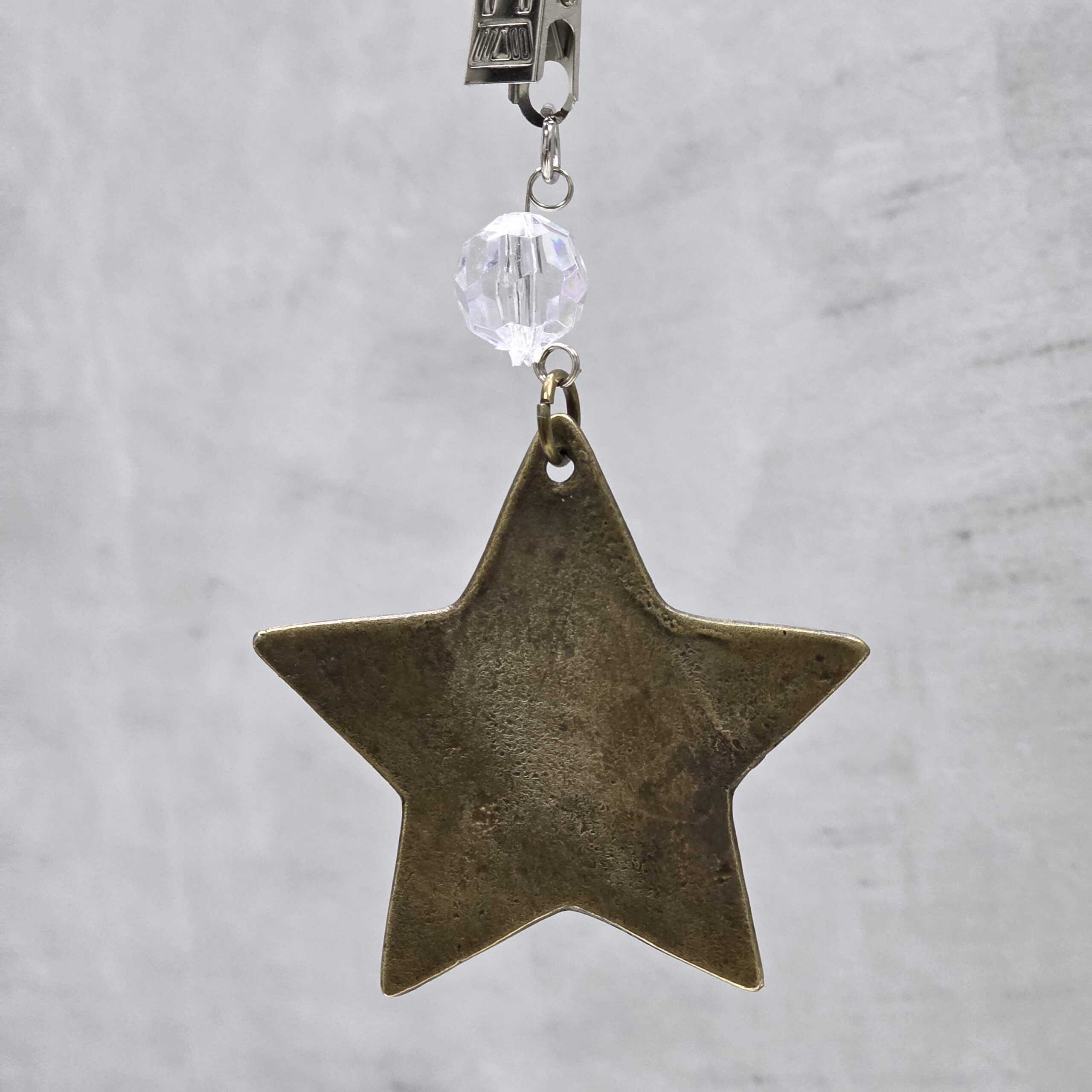 PACK X 4 PESAS MANTEL ESTRELLA METAL BRONCE - Imagen 2