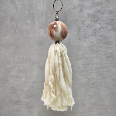 BORLA MEDALLON CERAMICA PINTADO / LANA FLAMA
