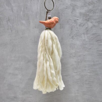BORLA PAJARITO SALMON /LANA FLAMA  NATURAL