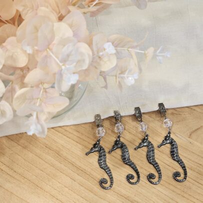 PESAS DE MANTEL HIPOCAMPO PLATA X 4 UNIDADES