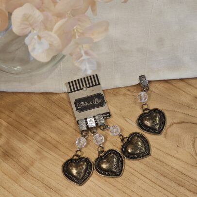 PESAS DE MANTEL CORAZÓN BRONCE X 4 UNIDADES