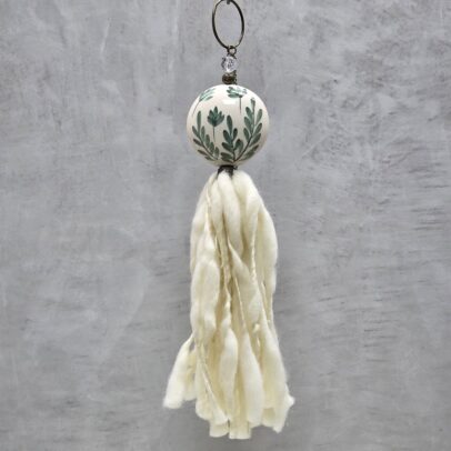 BORLA MEDALLON CERAMICA BOTANICAL RAMAS / LANA FLAMA