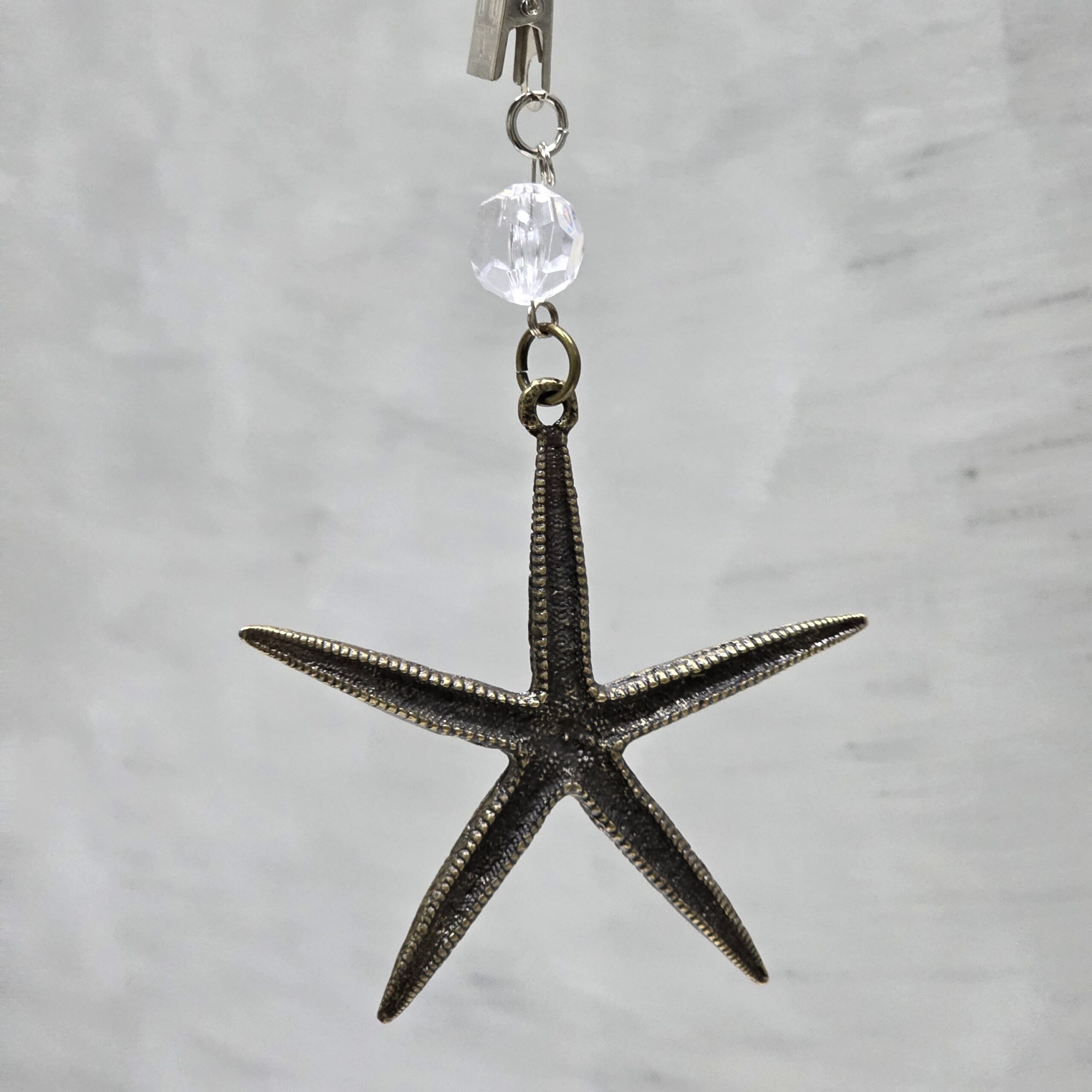 PACK X 4 PESAS MANTEL ESTRELLA DE MAR METAL BRONCE - Imagen 2