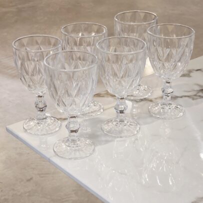 SET X 6 COPAS LABRADAS TRANSPARENTES 320ML