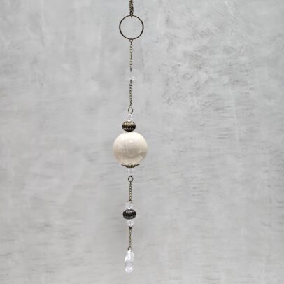 COLGANTE ESFERA XL VISON/BLANCO PUNTERA CAIREL.