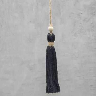 Puertero Macrame Algodon negro