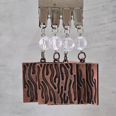 PACK X 4 PESAS MANTEL ANIMAL PRINT METAL COBRE