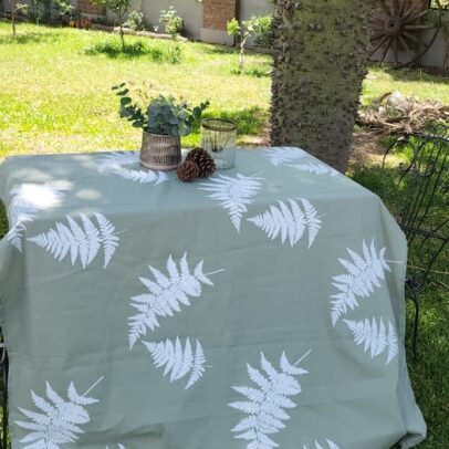 Mantel de Tusor Verde Seco 2×1,40 Aprox