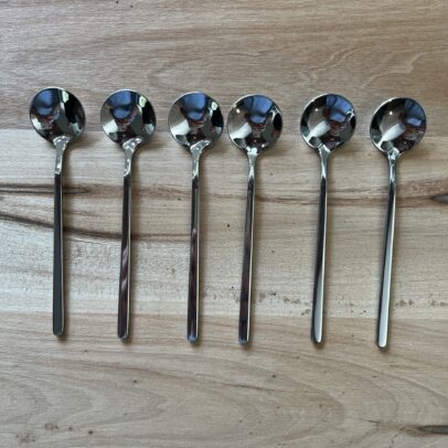 Cuchara Acero Redonda Plata Corta PACK X6 UNID.