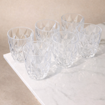 Vasos de vidrios Labrados Rombos Bajo