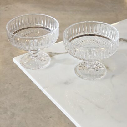 SET X 6 COMPOTERAS DE VIDRIO LABRADAS TRASPARENTE 12*10CM (18-31)