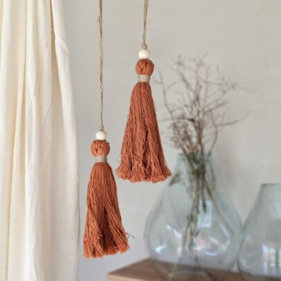 Puertero Macrame Algodon Terracota