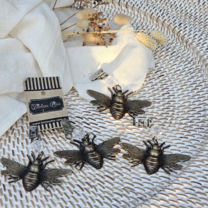 Pesa mantel abeja bronce (x 4)