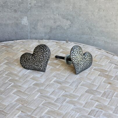tirador corazón flor plata 4052