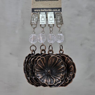 PESAS DE METAL CAMELIA COBRE X 4 UNIDADES