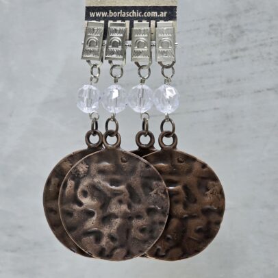 PACK X 4 PESAS MANTEL MARTELE  METAL COBRE