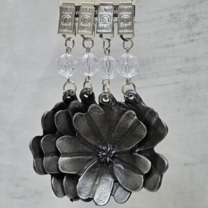 PACK X 4 PESAS MANTEL AMAPOLA METAL PLATA