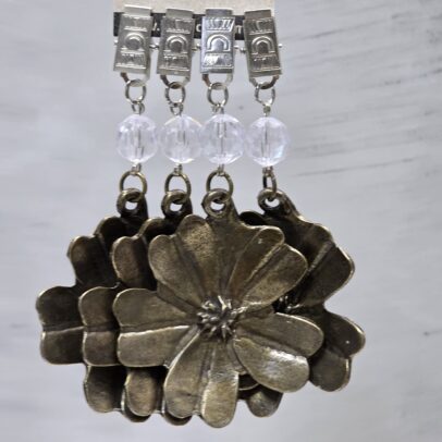 PACK X 4 PESAS MANTEL AMAPOLA METAL BRONCE