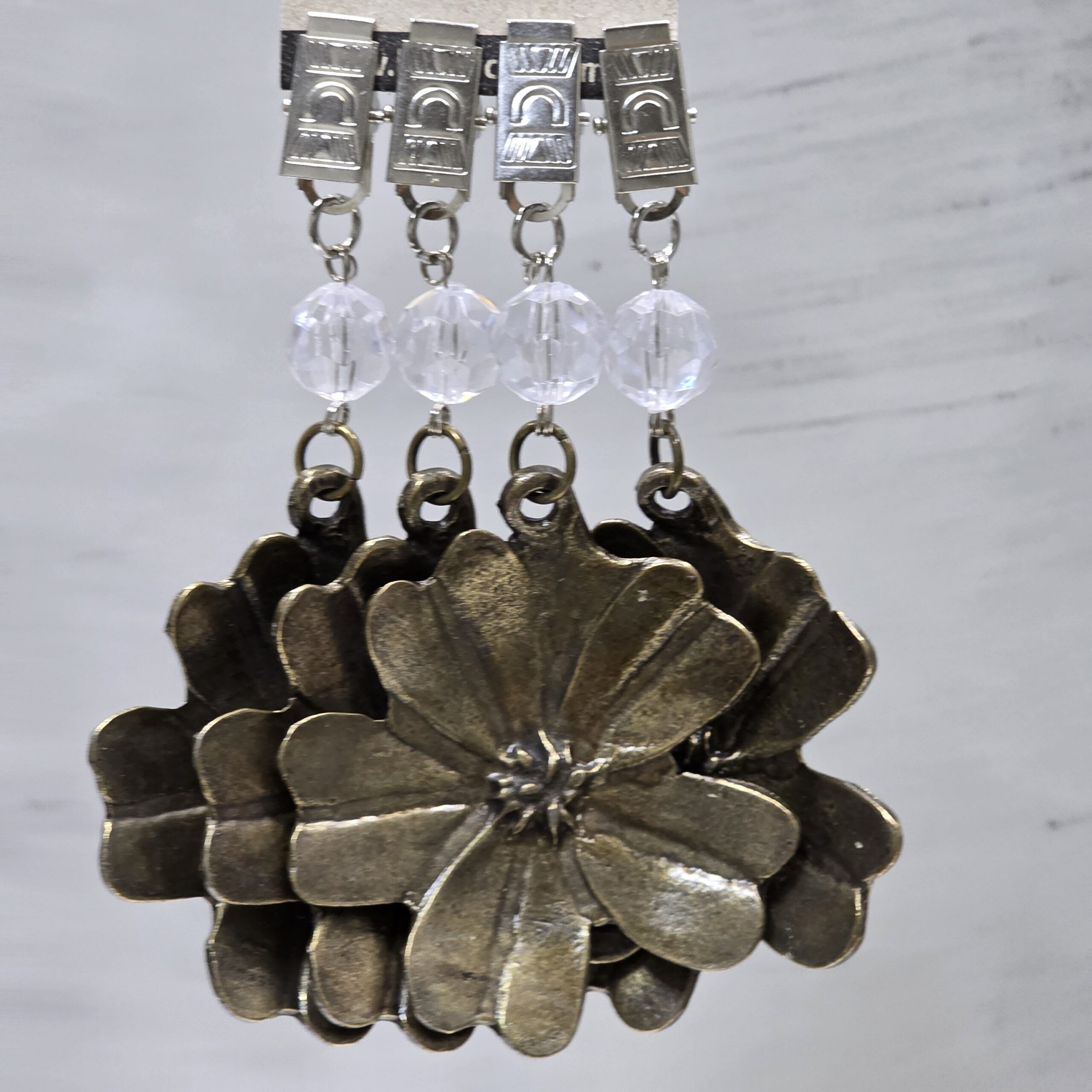 PACK X 4 PESAS MANTEL AMAPOLA METAL BRONCE