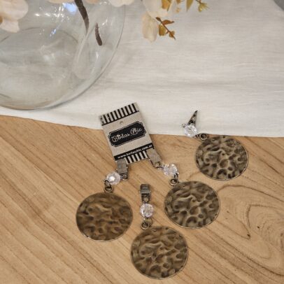 PESAS DE METAL MARTELE BRONCE X 4 UNIDADES