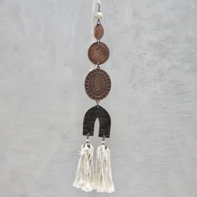COLGANTE METAL ARCO COBRE/HILO NATURAL