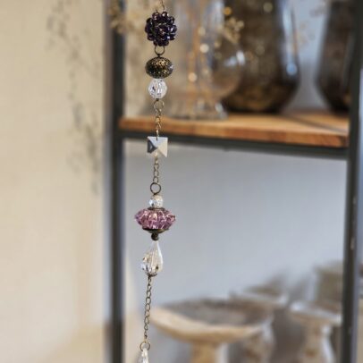 COLGANTE ESFERA DONAS CRISTAL/ ACRILICO LINEAS PURPLE