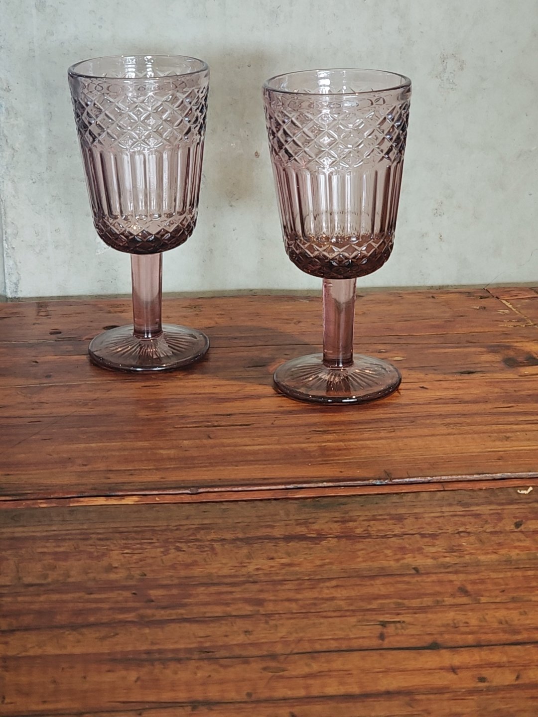 COPA DE VIDRIO LABRADA ROSA X 6 UNIDADES.