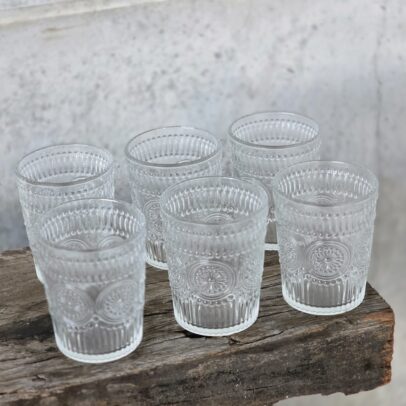 SET X 6 VASOS LABRADOS TRANSP 300ML