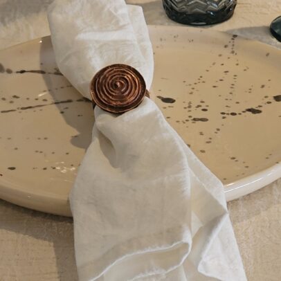 Servilletero Boton Espiral Cobre