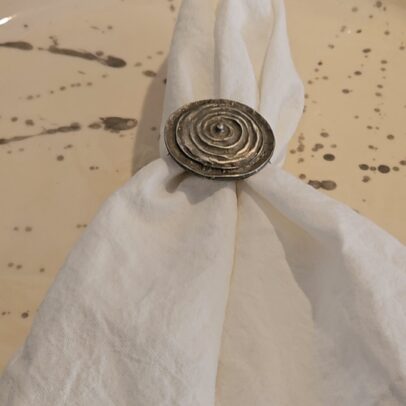 Servilletero Boton Espiral Plata