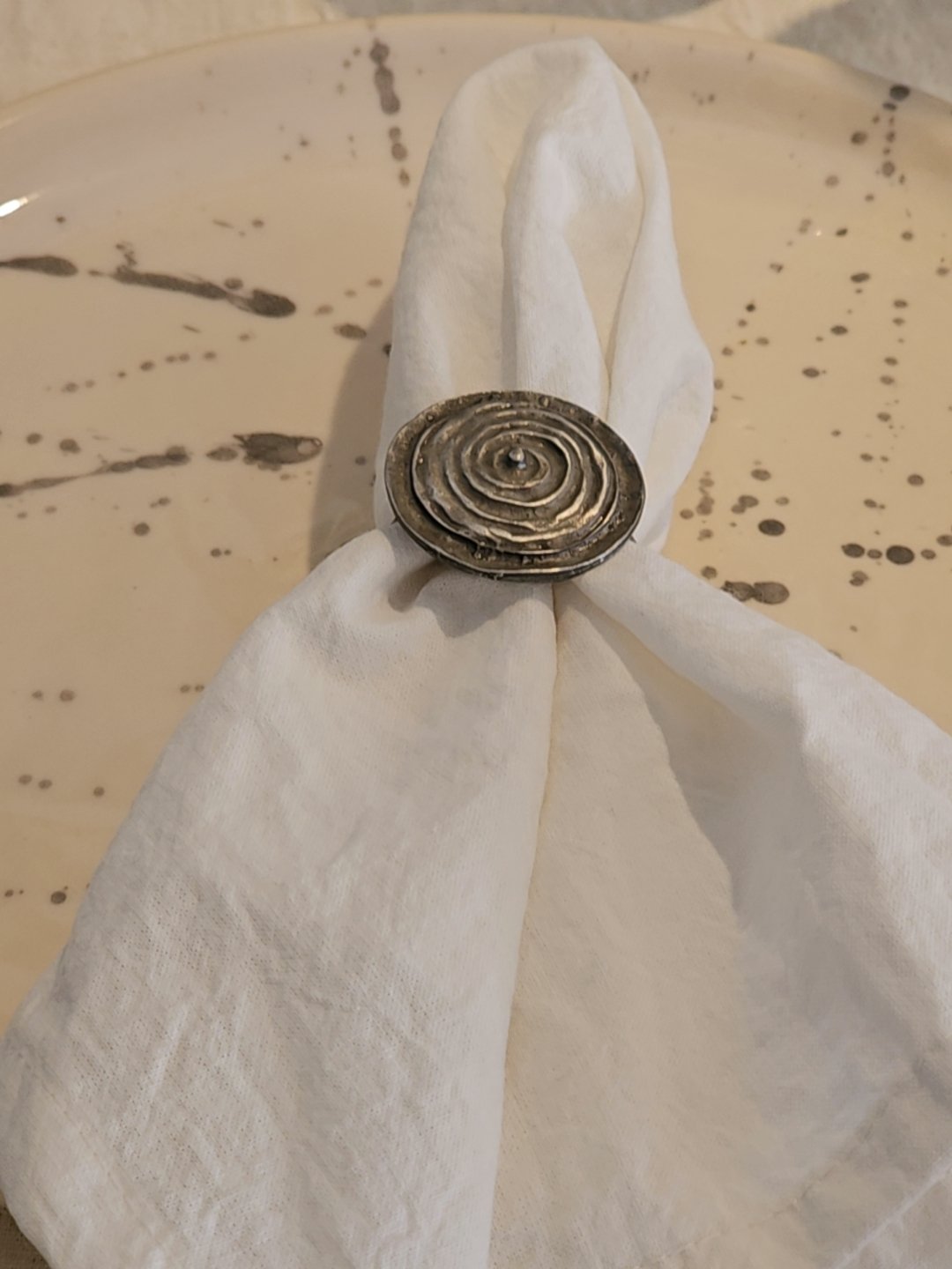 Servilletero Boton Espiral Plata