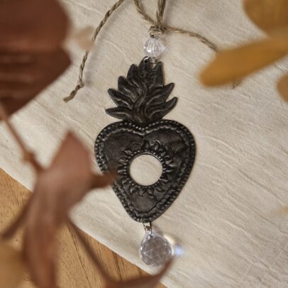 COLGANTE DE METAL CORAZON MEXICANO PLATA/CAIREL